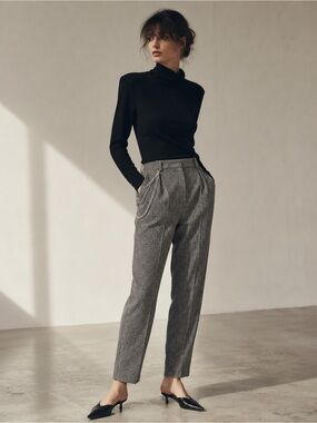 THE KOOPLES French Luxury Paris Houndstooth Chain Detail Trousers — NWT